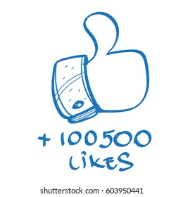 A gesture of approval. Element for infographics in the hand drawing style.