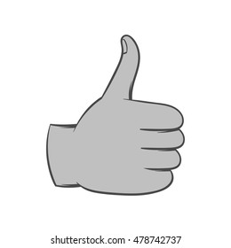 Gesture approval icon in black monochrome style isolated on white background. Gestural symbol. Vector illustration