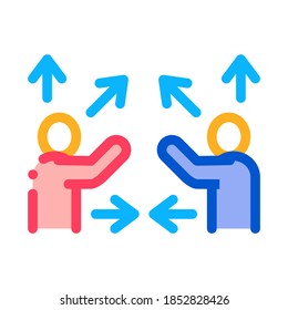 Gesture Battle Icon Vector. Outline Gesture Battle Sign. Color Isolated Contour Symbol Illustration
