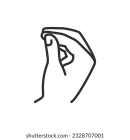 Gesture Bellissimo, Italian gesture Perfecto, linear icon. Line with editable stroke