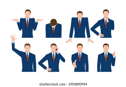 The gesture of a businessman. Vector material 