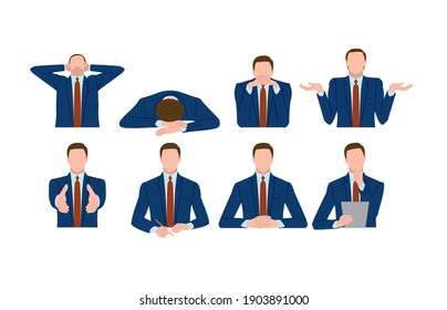 The gesture of a businessman. Vector material 