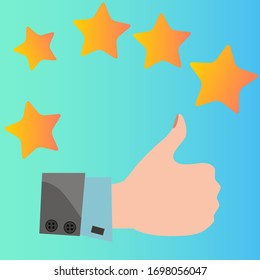 La clase gesture y el icono stars.Flat para diseño web.Ilustración vectorial.