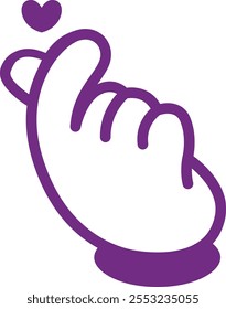 Gesture compared to heart vector element