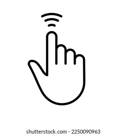 The Gesture of Computer Mouse. Pointer Finger Black Line Icon. Cursor Hand Linear Pictogram. Click Press Double Tap Touch Swipe Point Outline Symbol. Editable Stroke. Isolated Vector Illustration.