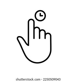 The Gesture of Computer Mouse. Pointer Finger Black Line Icon. Cursor Hand Linear Pictogram. Click Press Double Tap Touch Swipe Point Outline Symbol. Editable Stroke. Isolated Vector Illustration.