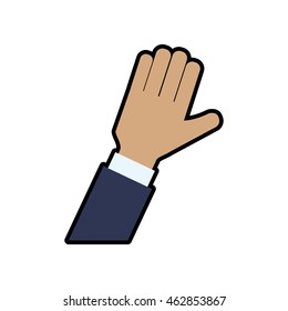 Gesture concept represented by human hand icon. Isolated and flat illustration