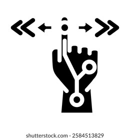 gesture control augmented reality glyph icon vector. gesture control augmented reality sign. isolated symbol illustration