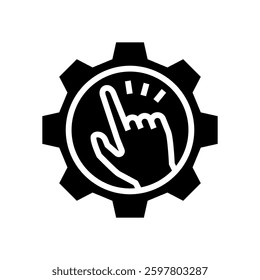 gesture control augmented reality glyph icon vector. gesture control augmented reality sign. isolated symbol illustration