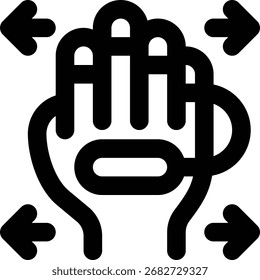 Controle De Gesto, Ícone De Contorno De Controle De Mão