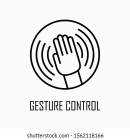 Gesture control icon simple outline flat illustration 