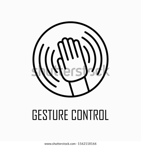 Gesture Control Icon Simple Outline Flat Stock Vector Royalty Free