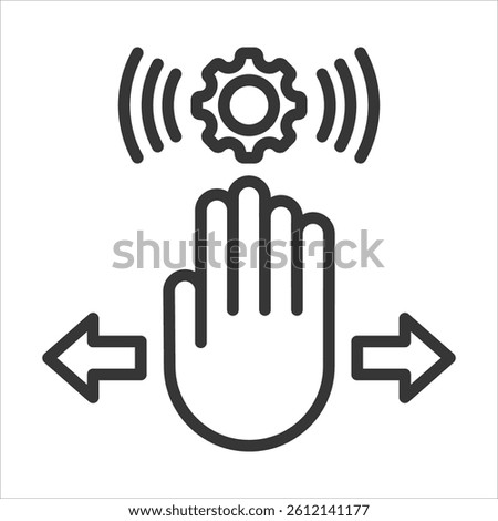 Gesture Control Icon Vector Illustration Outline