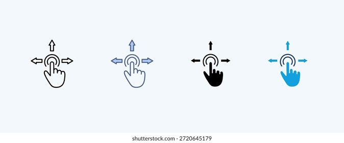 Vetor de Ilustração de Ícone Múltiplo de Controle de Gesto