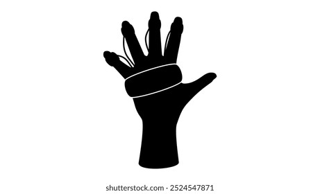 Control de gestos en la mano, Silueta aislada negra