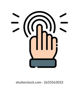 Gesture Control Vector for Smart Interface and Touchless Tech. Hand movement icon, interactive UI, future user experience concept