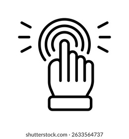 Gesture Control Vector for Smart Interface and Touchless Tech. Hand movement icon, interactive UI, future user experience concept