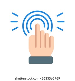 Gesture Control Vector for Smart Interface and Touchless Tech. Hand movement icon, interactive UI, future user experience concept