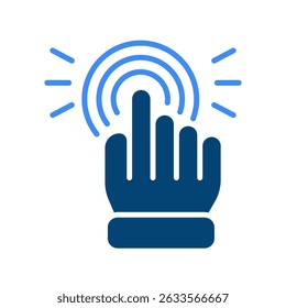 Gesture Control Vector for Smart Interface and Touchless Tech. Hand movement icon, interactive UI, future user experience concept