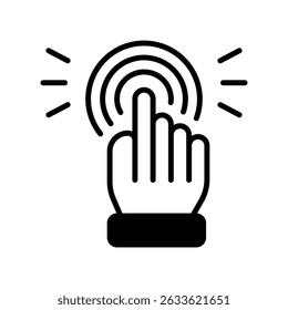 Gesture Control Vector for Smart Interface and Touchless Tech. Hand movement icon, interactive UI, future user experience concept