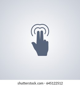 Gesture double click with two fingers icon