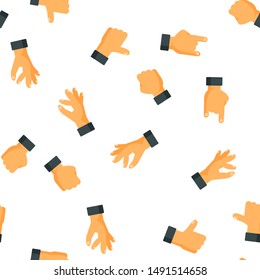 Gesture Elements Vector Seamless Pattern Contour Illustration