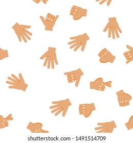 Gesture Elements Vector Seamless Pattern Contour Illustration