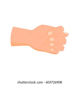 Gesture fig. Hand showing a fig icon isolated on white background