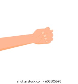 Gesture fig. Hand showing a fig icon isolated on white background