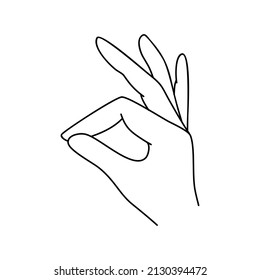 Gesture Fine Doodle Hand Vector. Ease Of Use And Ease Of Use Hand Linear Illustration Icon.