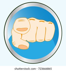 Gesture finger on button