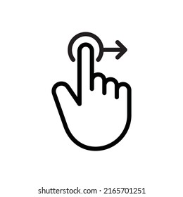 Gesture finger swipes right .