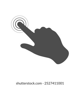 Gesture finger touch or slide. Hand sign isolated on white background. Vector illustration