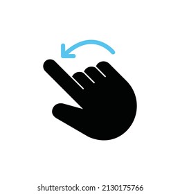 Gesture finger touching on the screen or interface technology screen in curve line directions, Vector, Illustration.