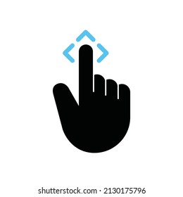 Gesture finger touching on the screen or interface technology screen in different directions, Vector, Illustration.