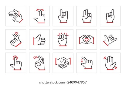 Gesture fingers icon logo vector