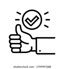 gesture good and approved line icon vector. gesture good and approved sign. isolated contour symbol black illustration