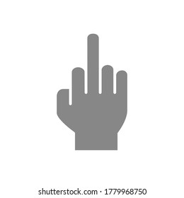 icono gris de gesto. Obsceno, símbolo fálico.