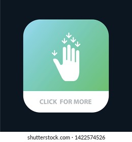 Gesture, Hand, Arrow, Down Mobile App Button. Android and IOS Glyph Version