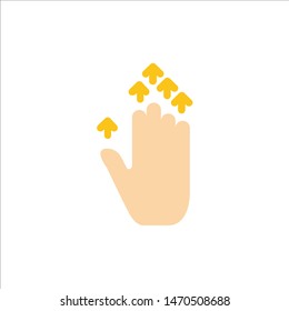 Gesture, Hand arrow, Up  Flat Color Icon. Vector icon banner Template. Vector Icon Template background