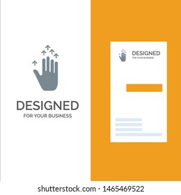 Gesture, Hand arrow, Up Grey Logo Design and Business Card Template. Vector Icon Template background