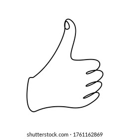 gesture of a hand drawn sketch in one continuous line. flat vector illustration isolated on white background