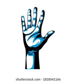 Vector de diseño de plantillas de logotipo de 5 dedos de mano para gestos