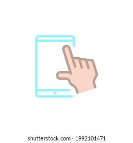 Gesture Hand Flat Icon Isolated On White Background 