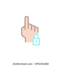 Gesture Hand Flat Icon Isolated On White Background 