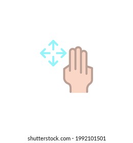Gesture Hand Flat Icon Isolated On White Background 