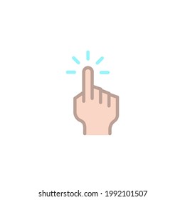 Gesture Hand Flat Icon Isolated On White Background 