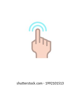 Gesture Hand Flat Icon Isolated On White Background 