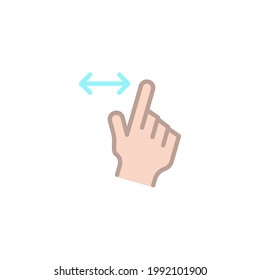 Gesture Hand Flat Icon Isolated On White Background 