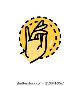 Gesture of the hand of Jesus Christ line color icon. Isolated vector element. Outline pictogram for web page, mobile app, promo